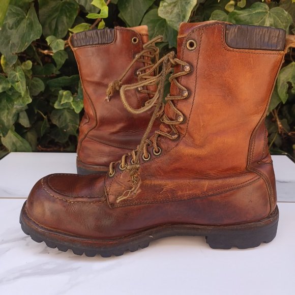 Rare Vintage Danner 1362 Moc Toe Combat Style Boots Men's Size 10 D Brown - Picture 7 of 11